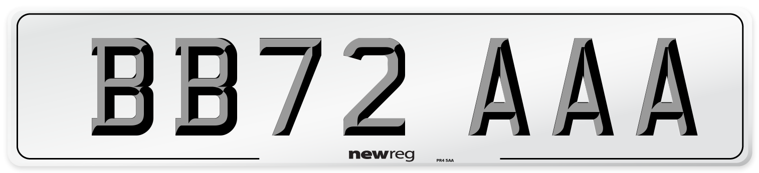 BB72 AAA Number Plate from New Reg